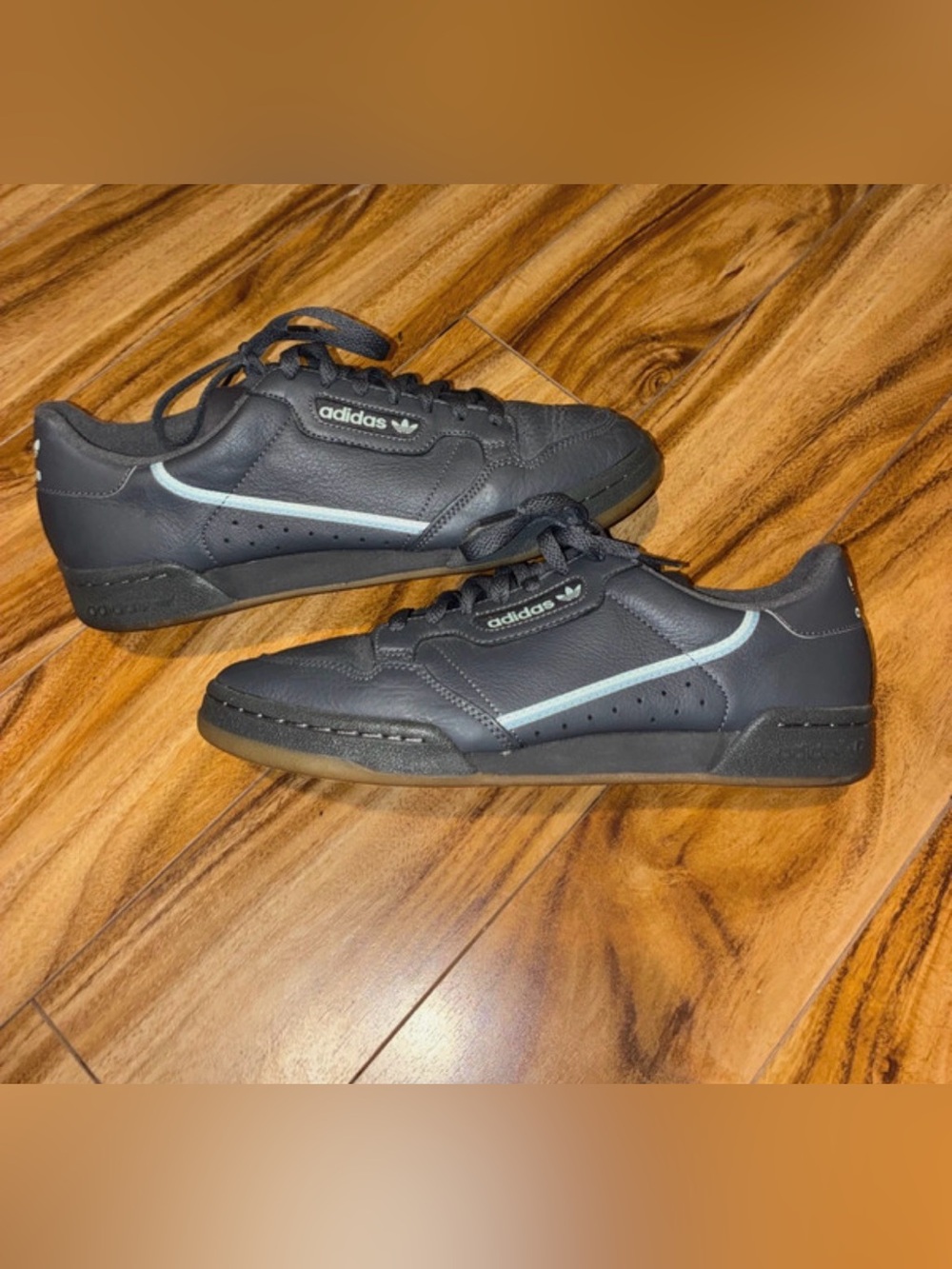 adidas Men’s Black Sneakers with Light Blue Stripe